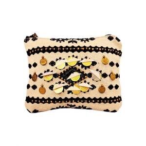 NEW LOVESTITCH women's boho chic cosmetic bag in tan